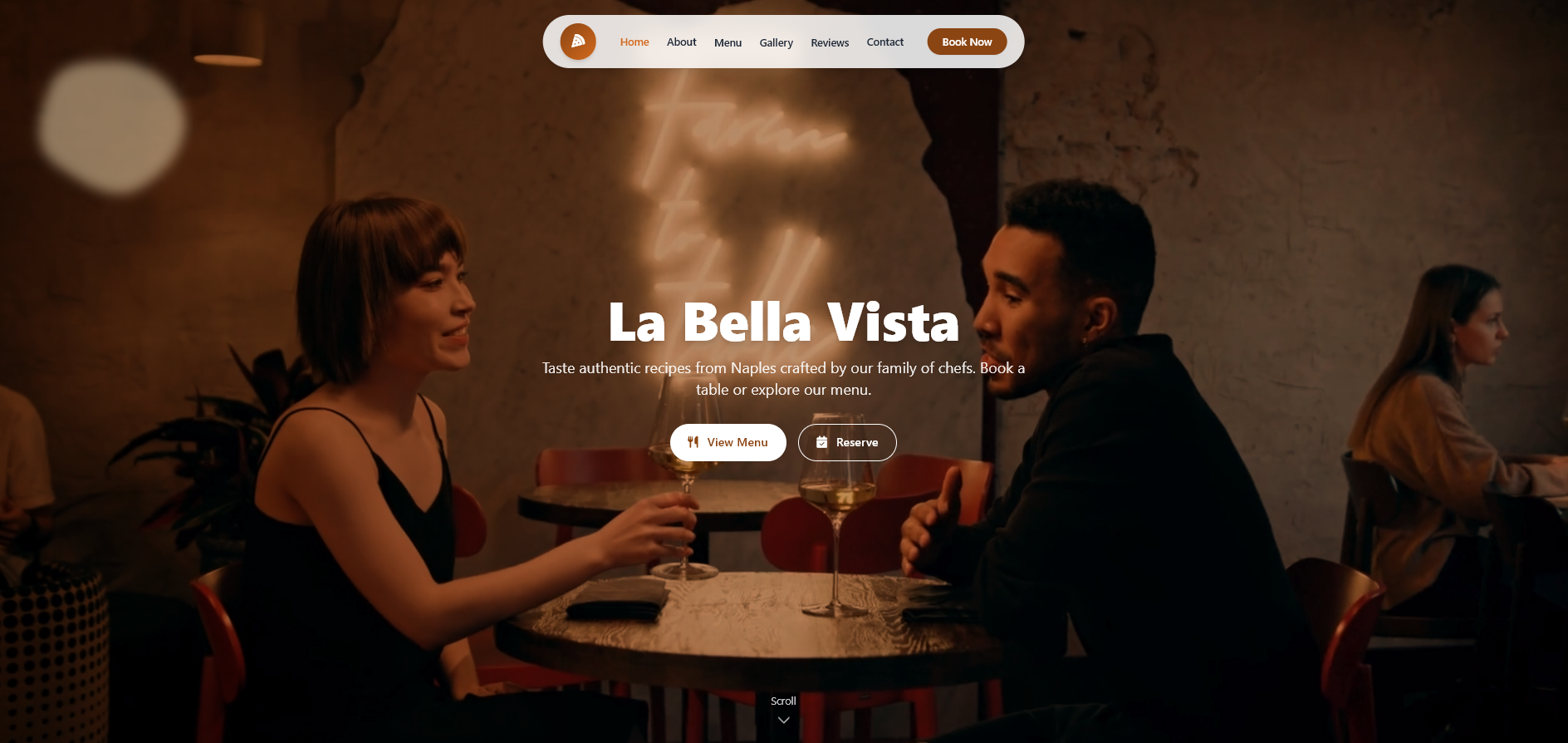 Bella La Vista cafe website design
